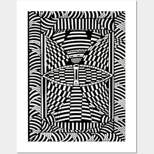 Black and White  Abstract Surfer Posters and Art